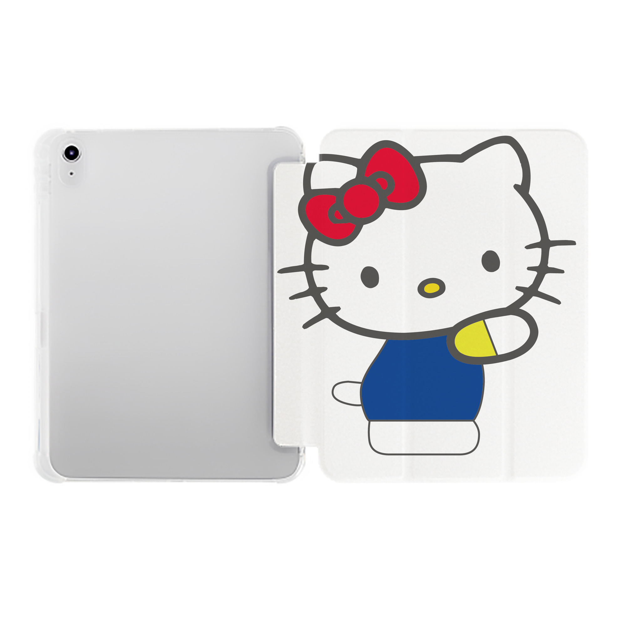 （画像用） Hello Kitty ハローキティ IPad ケース ペン収納付き 三つ折りスタンド PUレザー×シリコン 対応機種9.5/10.5/10.9インチ